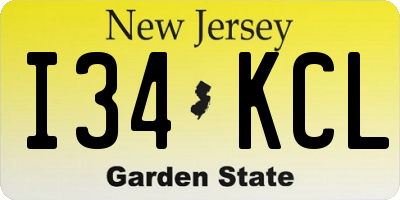 NJ license plate I34KCL