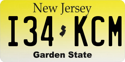 NJ license plate I34KCM