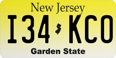 NJ license plate I34KCO