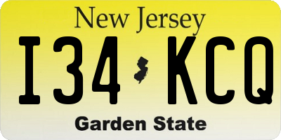 NJ license plate I34KCQ