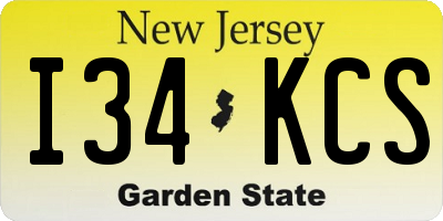 NJ license plate I34KCS