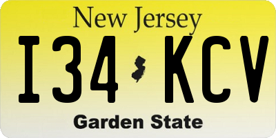 NJ license plate I34KCV