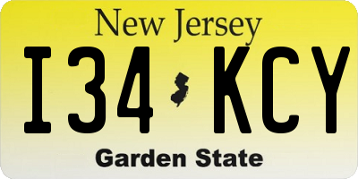 NJ license plate I34KCY