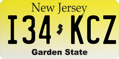 NJ license plate I34KCZ