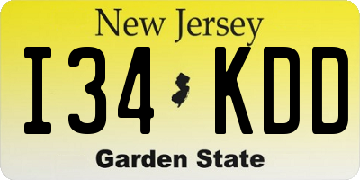 NJ license plate I34KDD