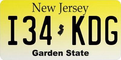 NJ license plate I34KDG