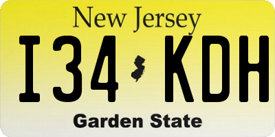 NJ license plate I34KDH