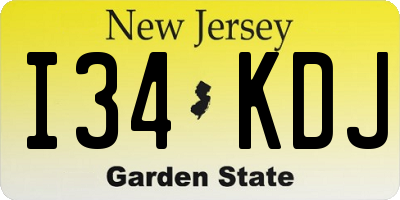 NJ license plate I34KDJ