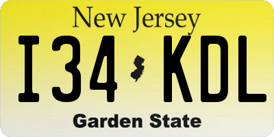 NJ license plate I34KDL