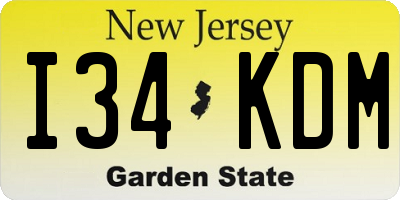 NJ license plate I34KDM
