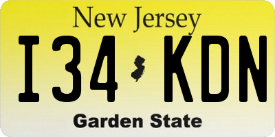 NJ license plate I34KDN