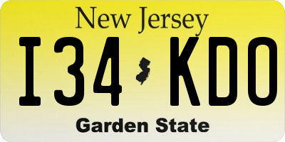 NJ license plate I34KDO