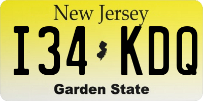 NJ license plate I34KDQ