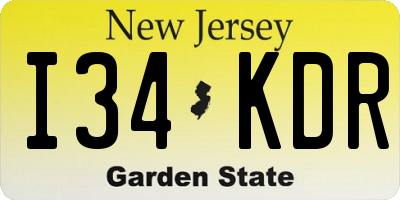 NJ license plate I34KDR