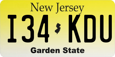 NJ license plate I34KDU