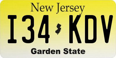 NJ license plate I34KDV
