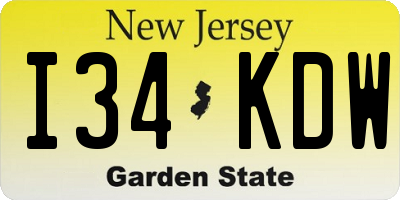 NJ license plate I34KDW