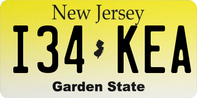 NJ license plate I34KEA