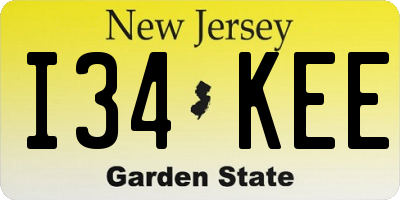NJ license plate I34KEE