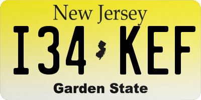 NJ license plate I34KEF