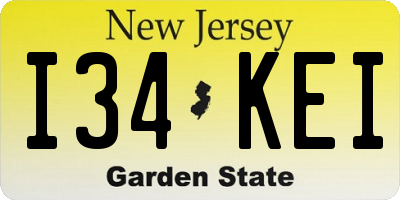 NJ license plate I34KEI