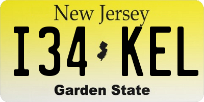 NJ license plate I34KEL