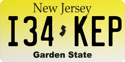 NJ license plate I34KEP
