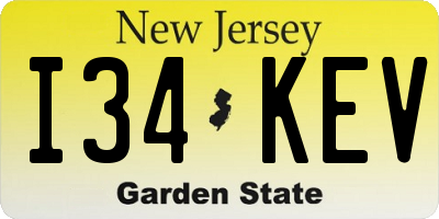 NJ license plate I34KEV