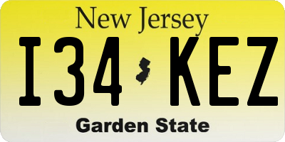 NJ license plate I34KEZ
