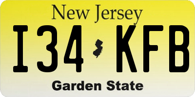 NJ license plate I34KFB