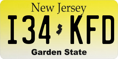 NJ license plate I34KFD