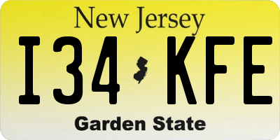 NJ license plate I34KFE