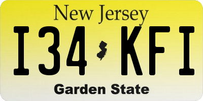 NJ license plate I34KFI