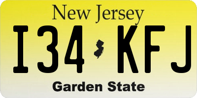 NJ license plate I34KFJ