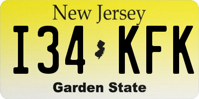 NJ license plate I34KFK