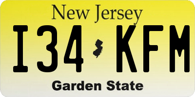 NJ license plate I34KFM
