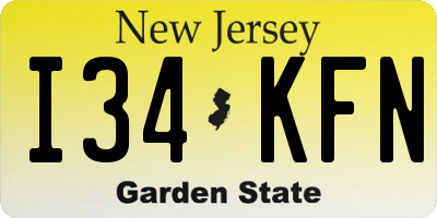NJ license plate I34KFN