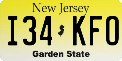 NJ license plate I34KFO
