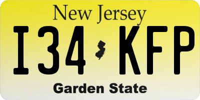 NJ license plate I34KFP