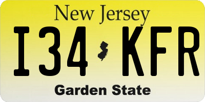 NJ license plate I34KFR