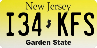 NJ license plate I34KFS