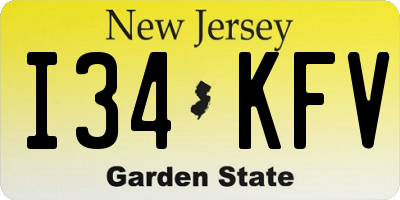 NJ license plate I34KFV