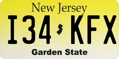 NJ license plate I34KFX
