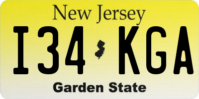 NJ license plate I34KGA