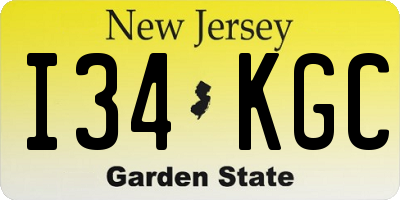 NJ license plate I34KGC