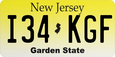 NJ license plate I34KGF
