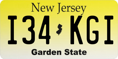 NJ license plate I34KGI