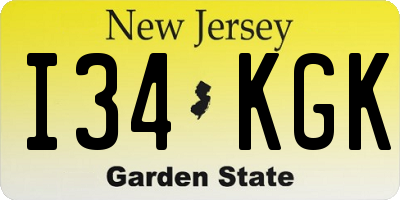 NJ license plate I34KGK