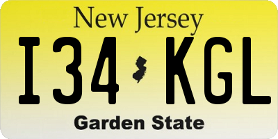 NJ license plate I34KGL