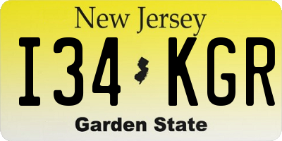 NJ license plate I34KGR